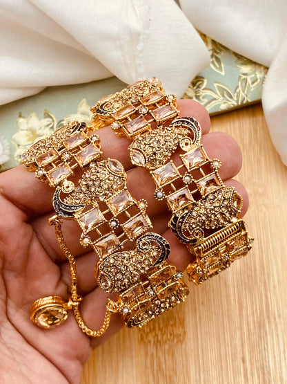 Traditional Noratan openable Bangles (pair)-2333-Golden Nayab Jewellery