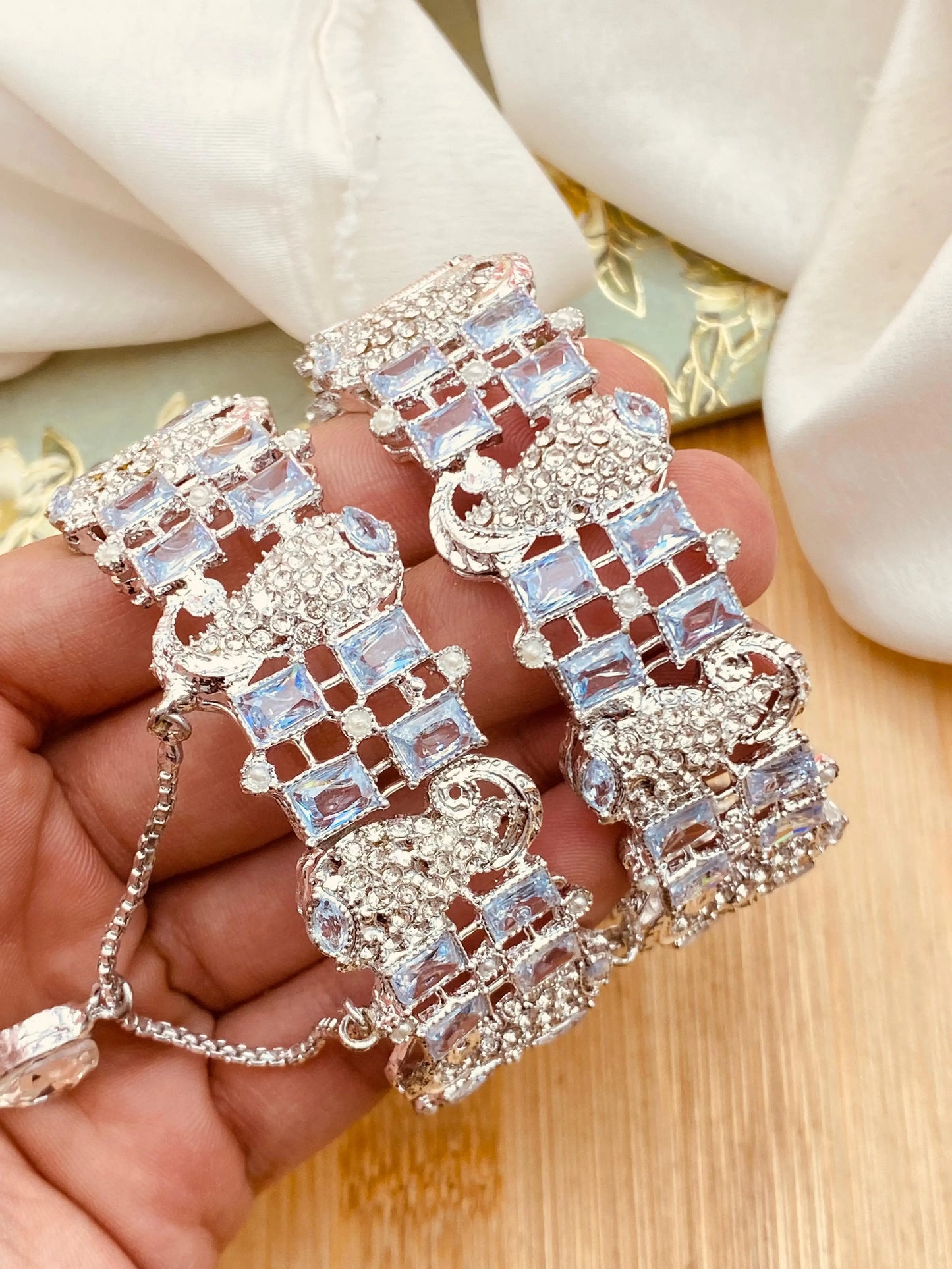 Traditional Noratan openable Bangles (pair)-2333-Silver Nayab Jewellery