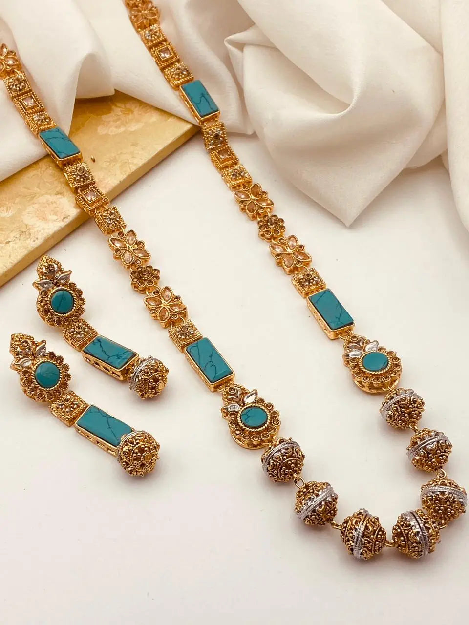 Trendy Bridal Egyptian Mala with Earring NJ-1166 Nayab Jewellery