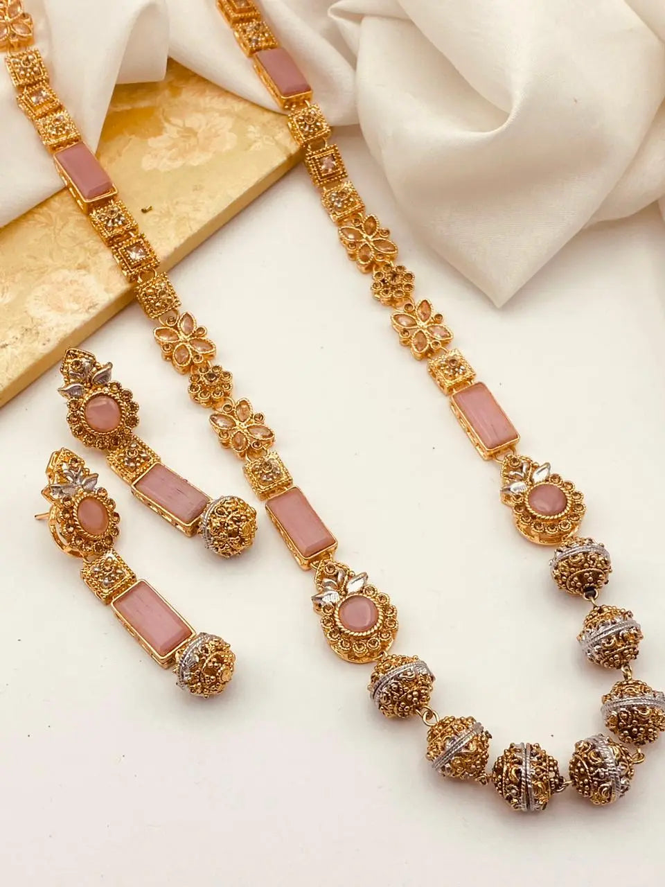 Trendy Bridal Egyptian Mala with Earring NJ-1166 Nayab Jewellery