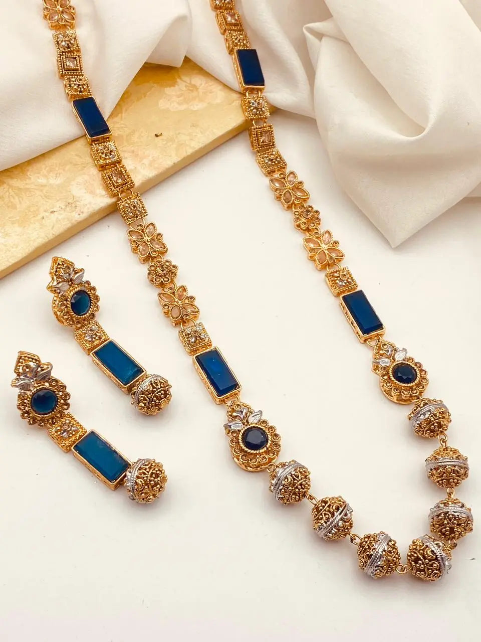 Trendy Bridal Egyptian Mala with Earring NJ-1166 Nayab Jewellery