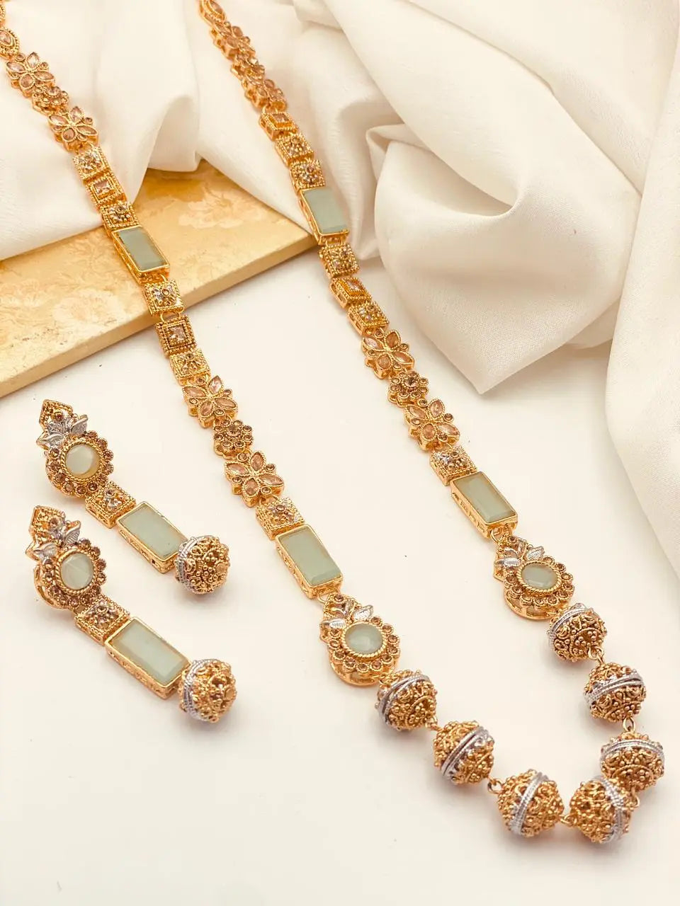 Trendy Bridal Egyptian Mala with Earring NJ-1166 Nayab Jewellery