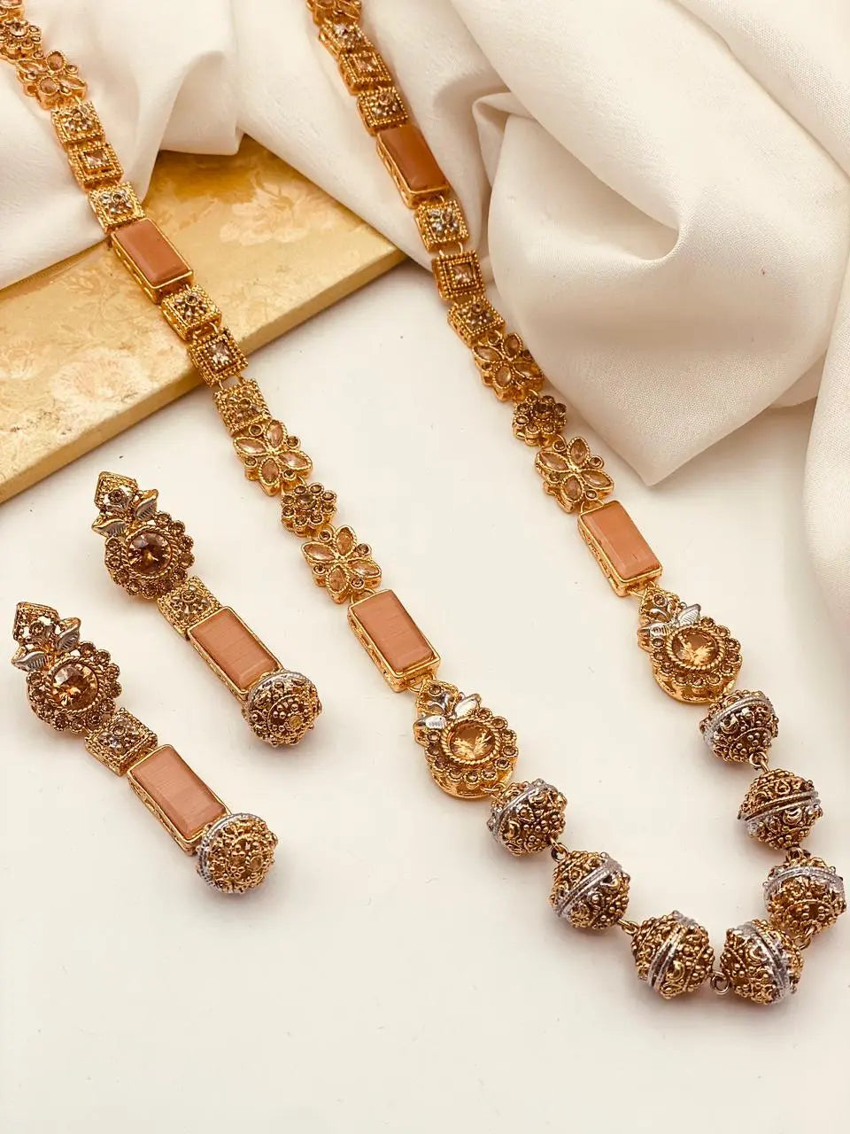 Trendy Bridal Egyptian Mala with Earring NJ-1166 Nayab Jewellery