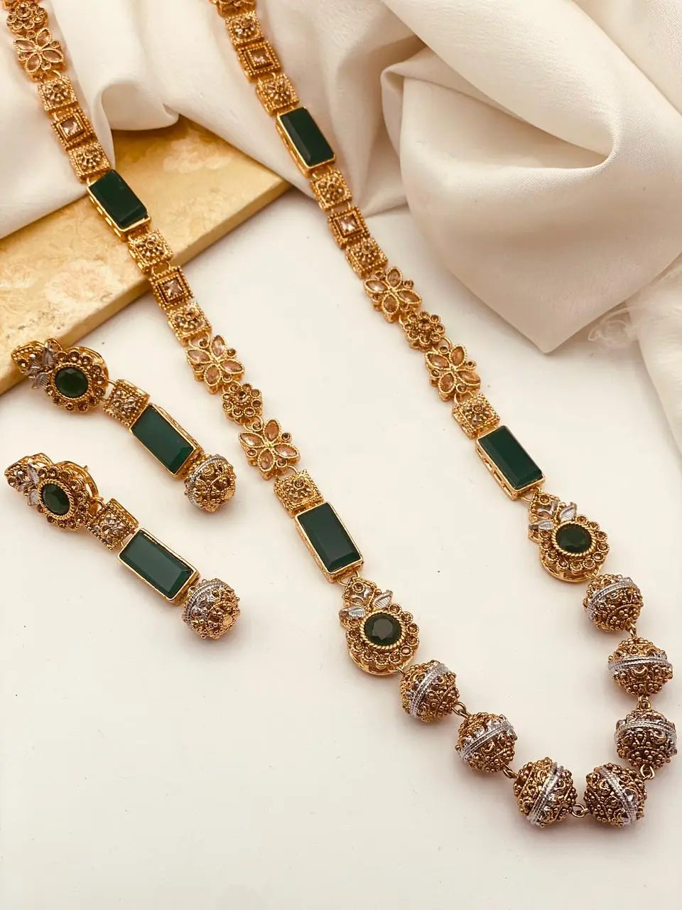 Trendy Bridal Egyptian Mala with Earring NJ-1166 Nayab Jewellery