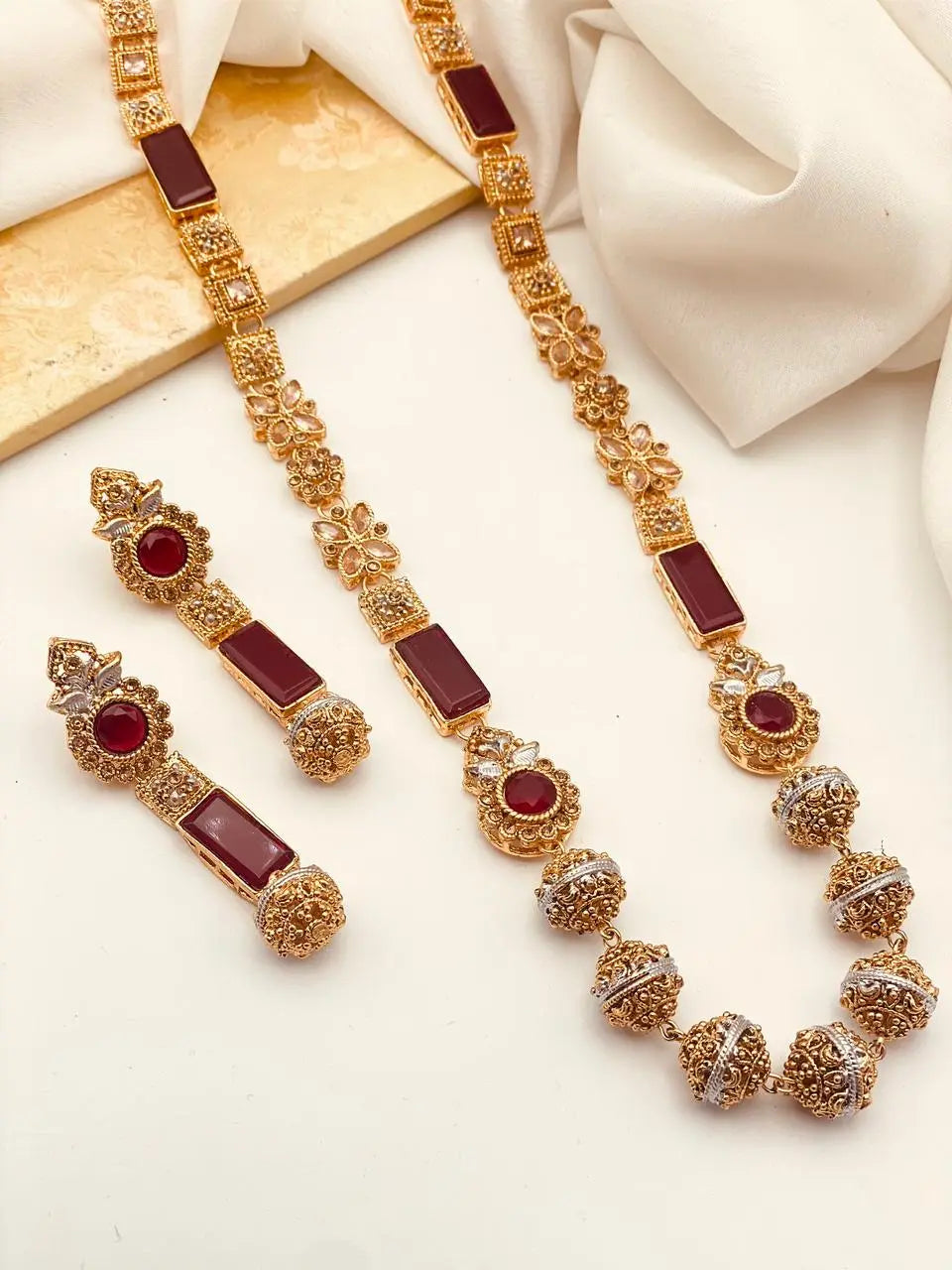 Trendy Bridal Egyptian Mala with Earring NJ-1166 Nayab Jewellery