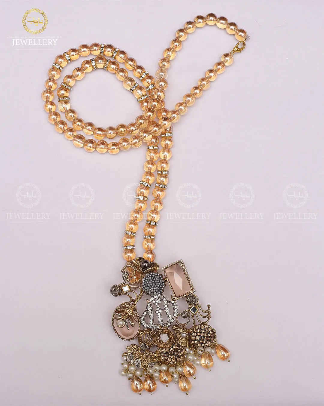 Turkish Allah Pendant Set with Mala-2230 Nayab Jewellery