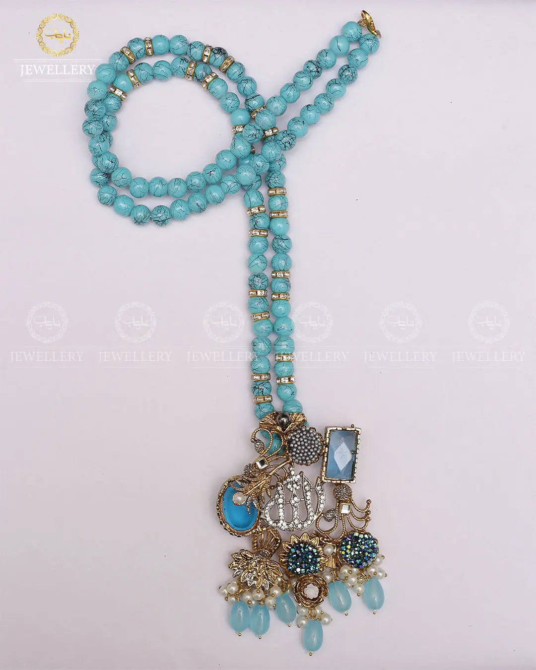 Turkish Allah Pendant Set with Mala-2230 Nayab Jewellery