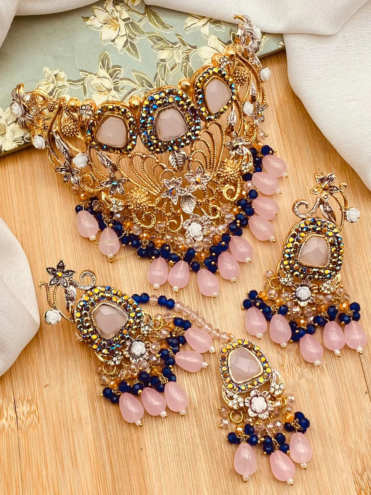 Turkish Collar Necklace set-2318 Nayab Jewellery