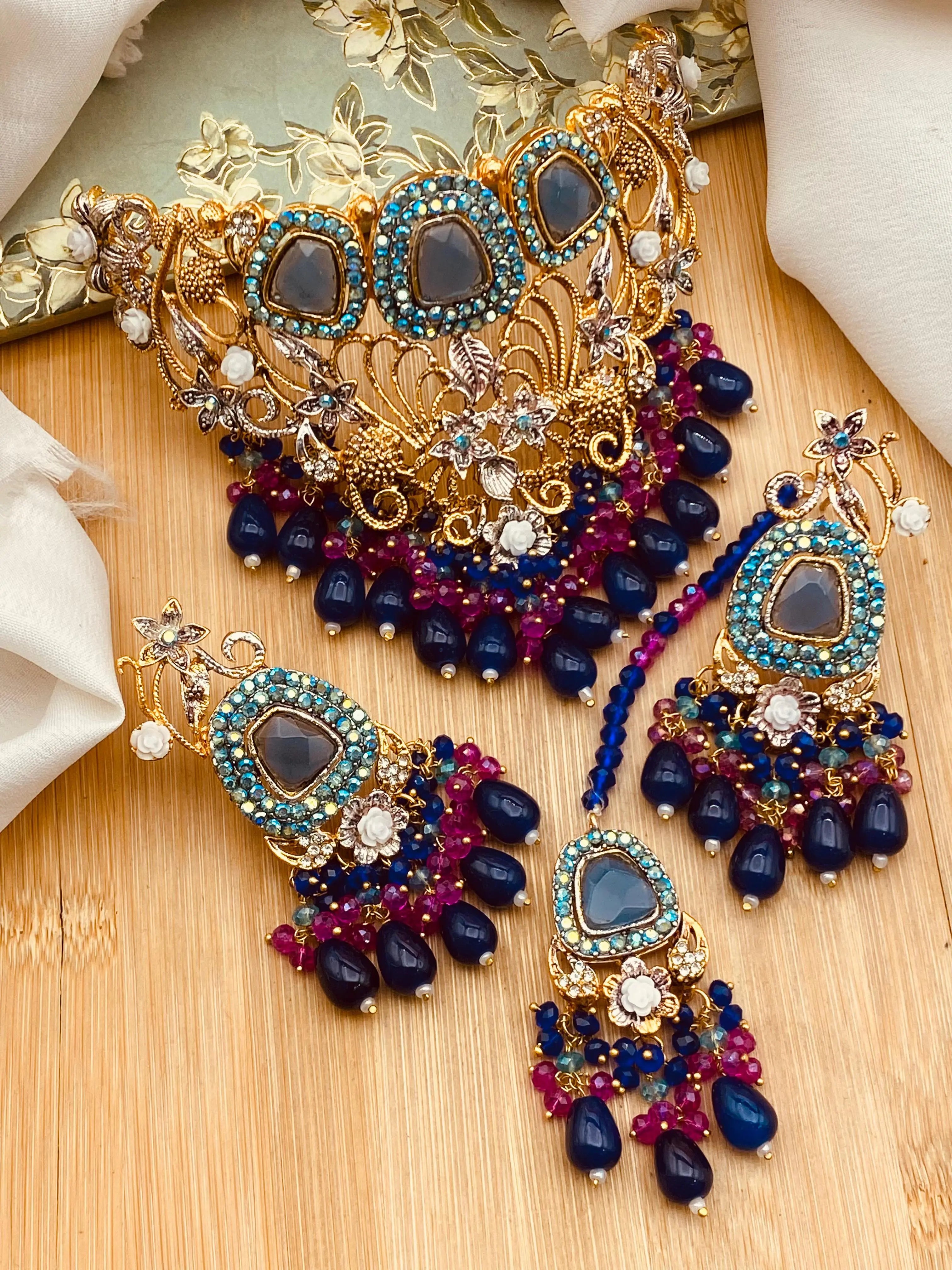 Turkish Collar Necklace set-2318 Nayab Jewellery