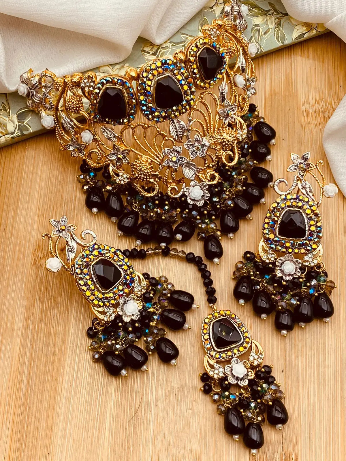 Turkish Collar Necklace set-2318 Nayab Jewellery