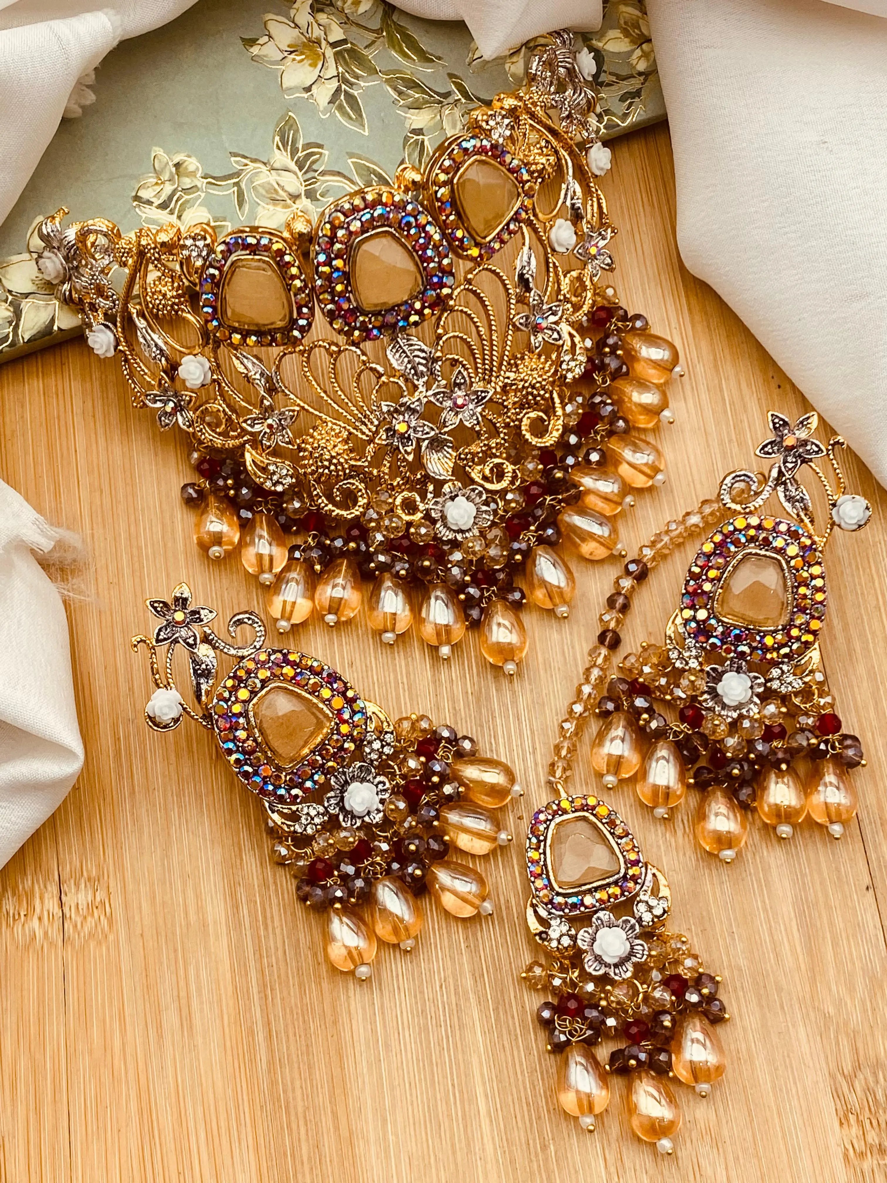 Turkish Collar Necklace set-2318 Nayab Jewellery