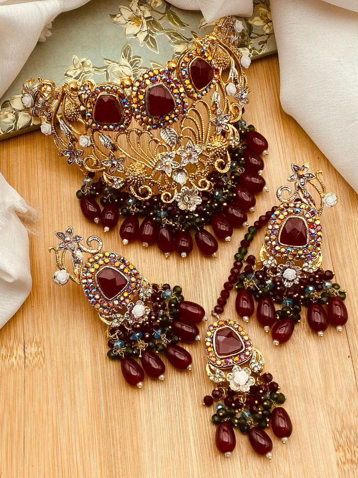 Turkish Collar Necklace set-2318 Nayab Jewellery