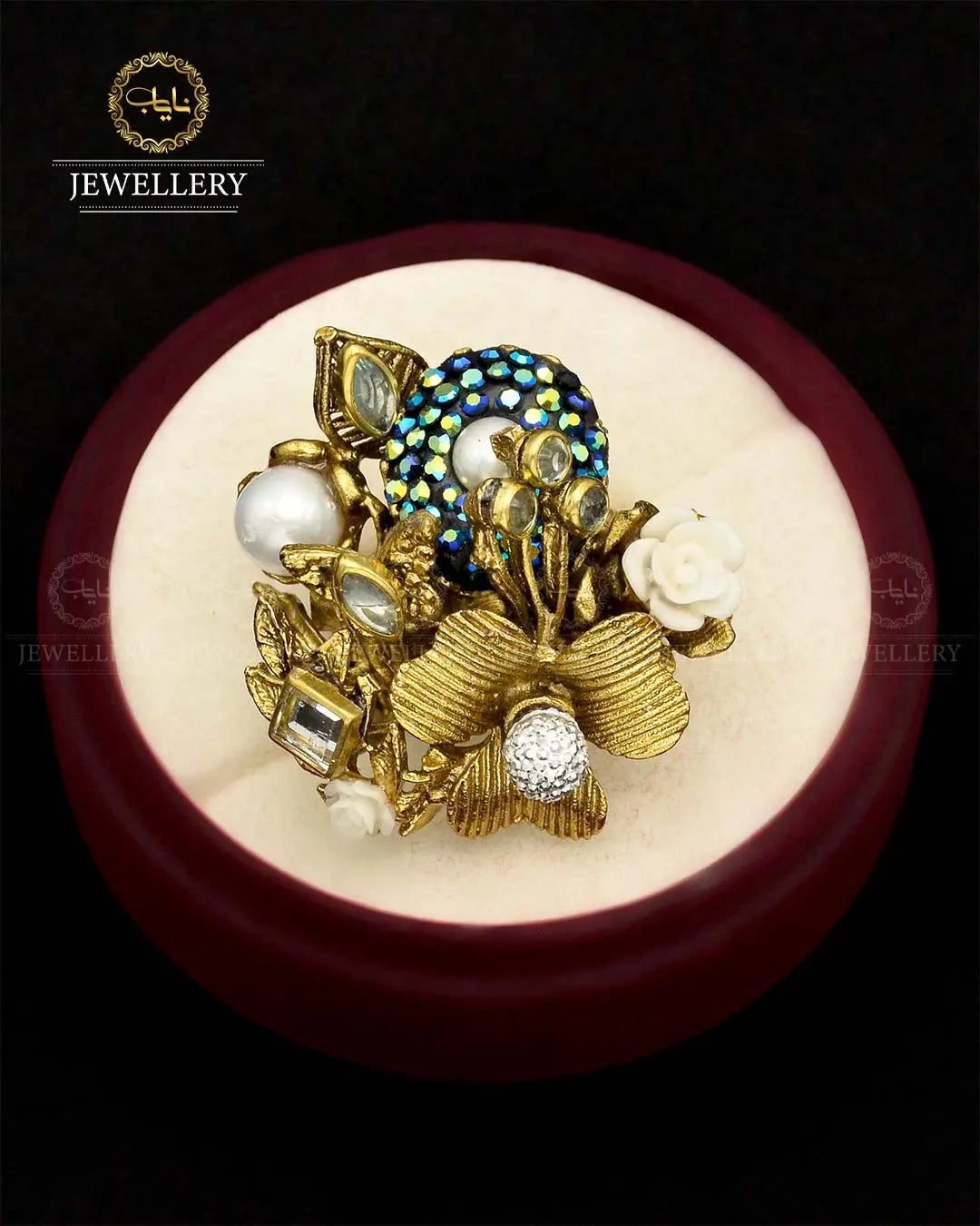 Turkish Designer Ring Size adjustable NJ-1783 Nayab Jewellery