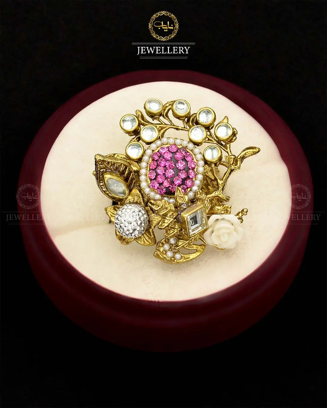 Turkish Designer Ring Size adjustable NJ-1784 Nayab Jewellery