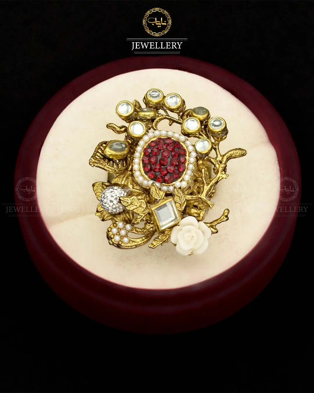 Turkish Designer Ring Size adjustable NJ-1784 Nayab Jewellery