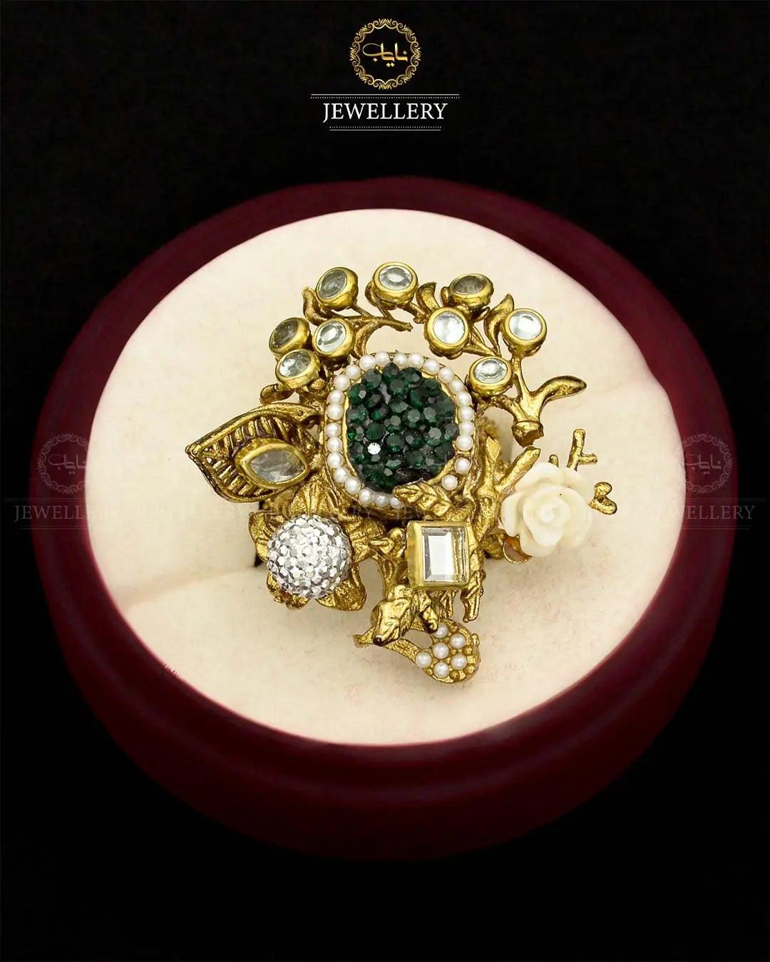 Turkish Designer Ring Size adjustable NJ-1784 Nayab Jewellery