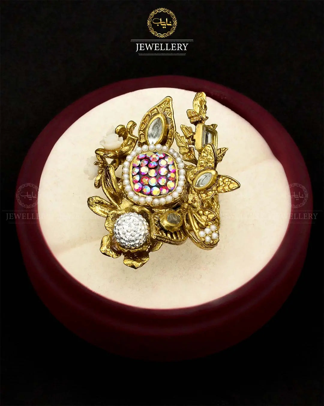 Turkish Designer Ring Size adjustable NJ-1785 Nayab Jewellery