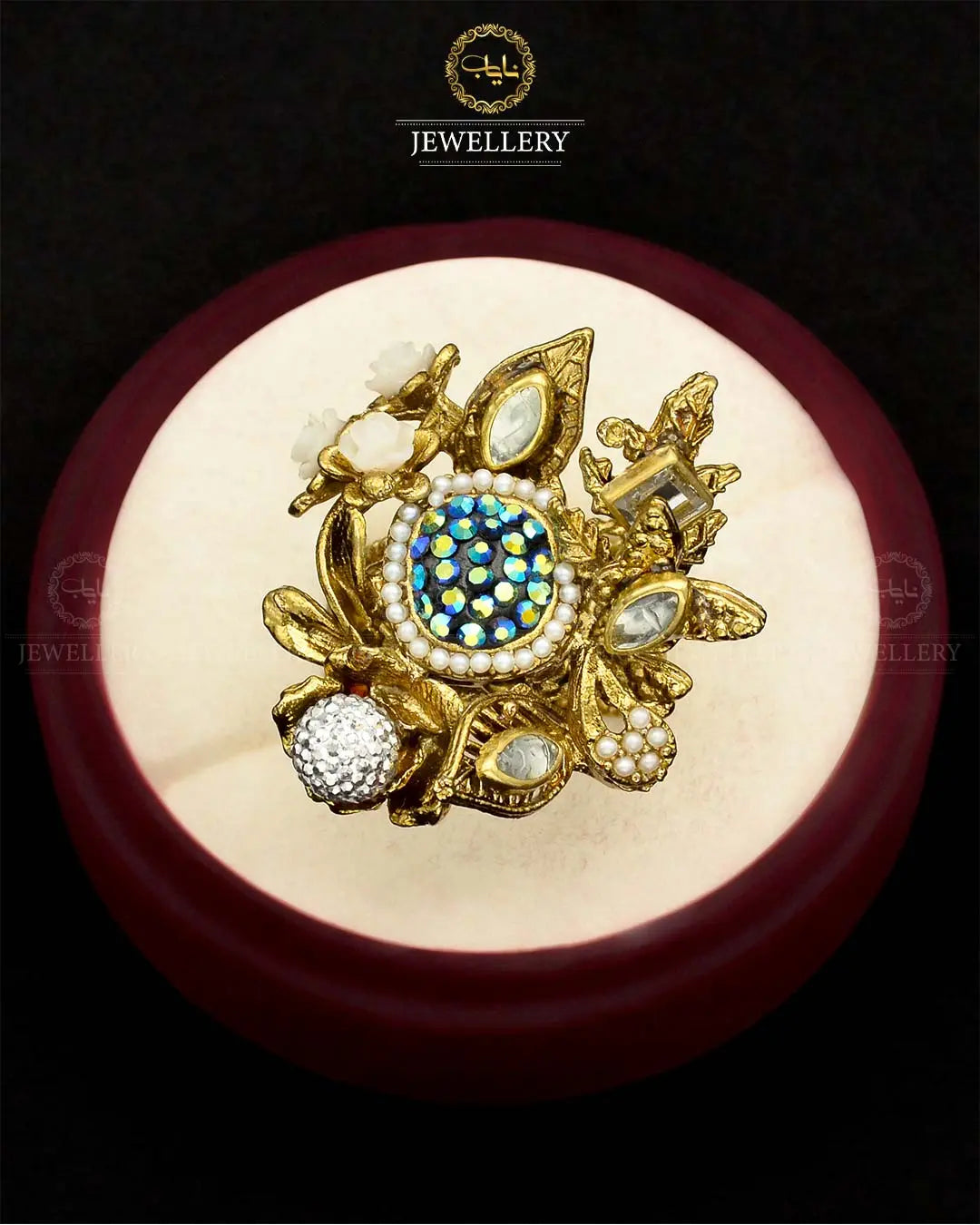 Turkish Designer Ring Size adjustable NJ-1785 Nayab Jewellery