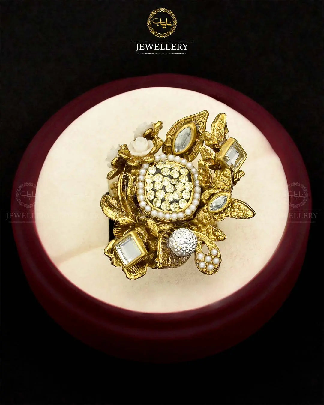 Turkish Designer Ring Size adjustable NJ-1785 Nayab Jewellery