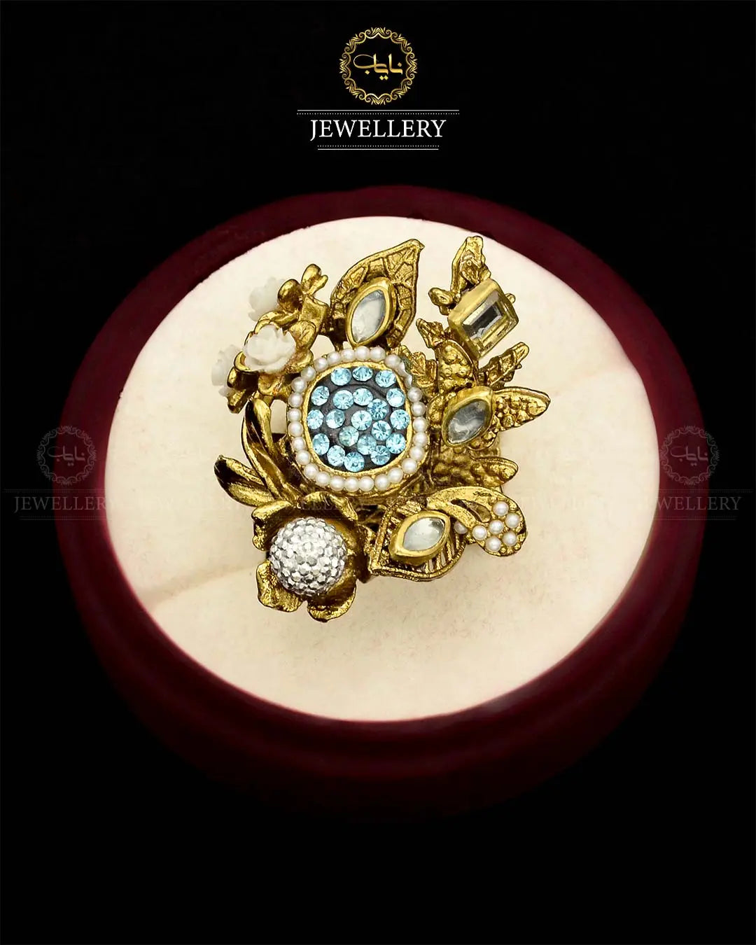 Turkish Designer Ring Size adjustable NJ-1785 Nayab Jewellery