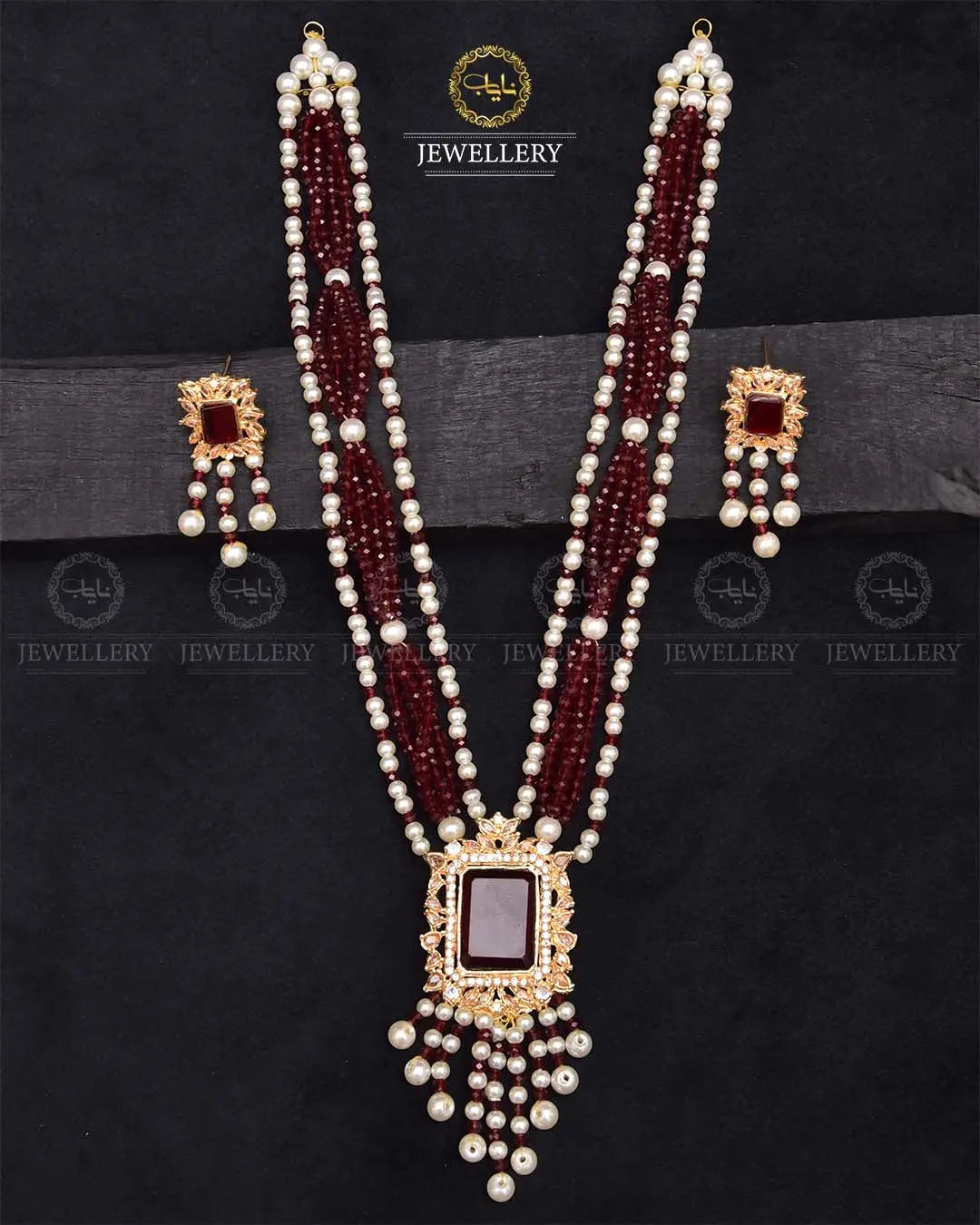 Turkish Elegant Mala set -2270-Golden Nayab Jewellery