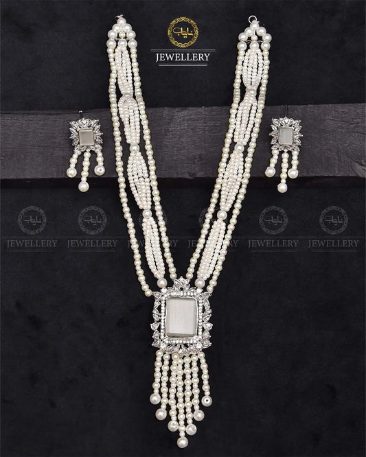 Turkish Elegant Mala set -2270-Silver Nayab Jewellery