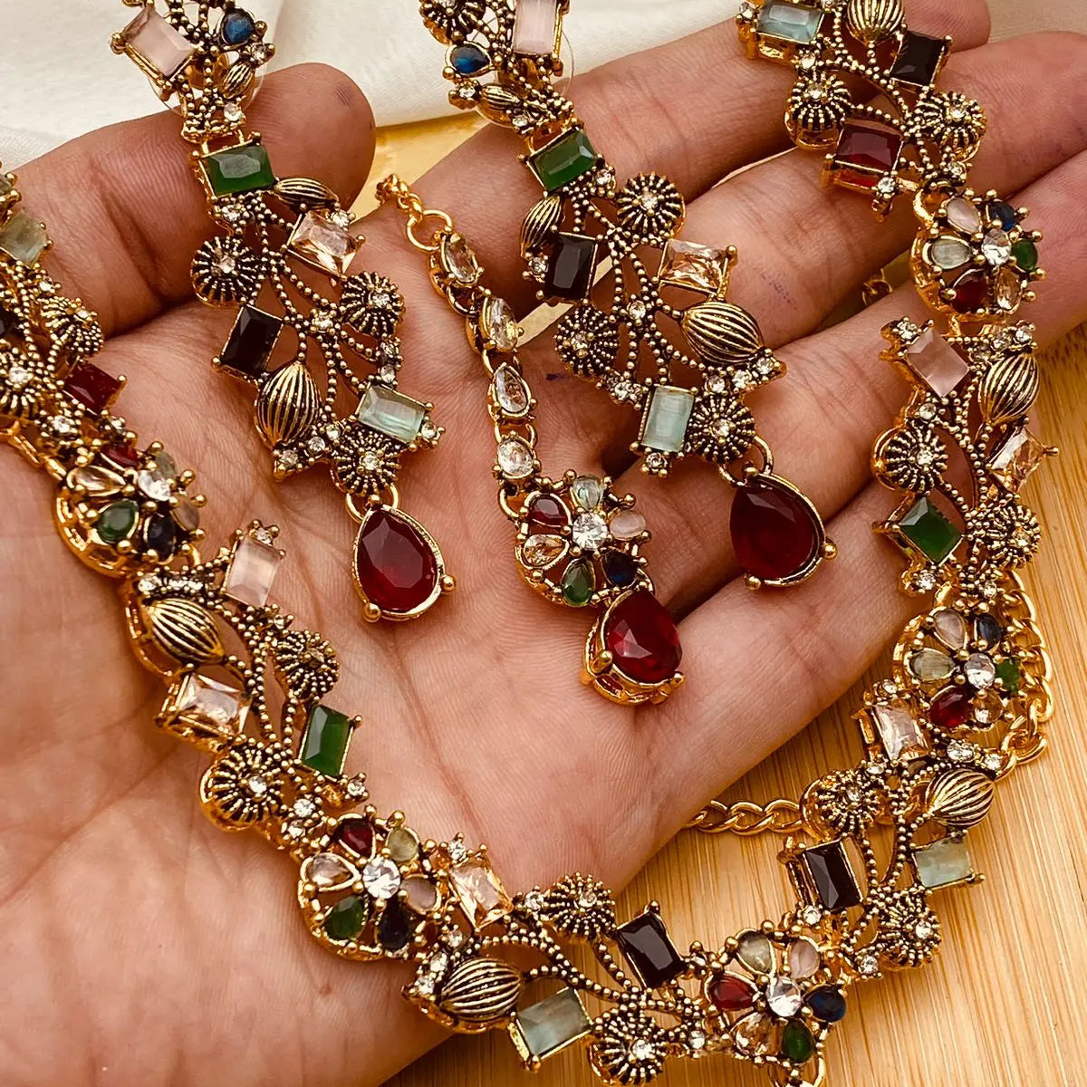 Turkish Necklace Set NJ 1528 G Nayab Jewellery