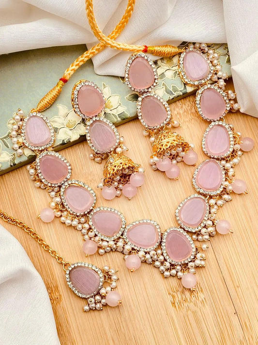 Turkish Shahi Necklace with Jhumka & Tika-1950 Nayab Jewellery