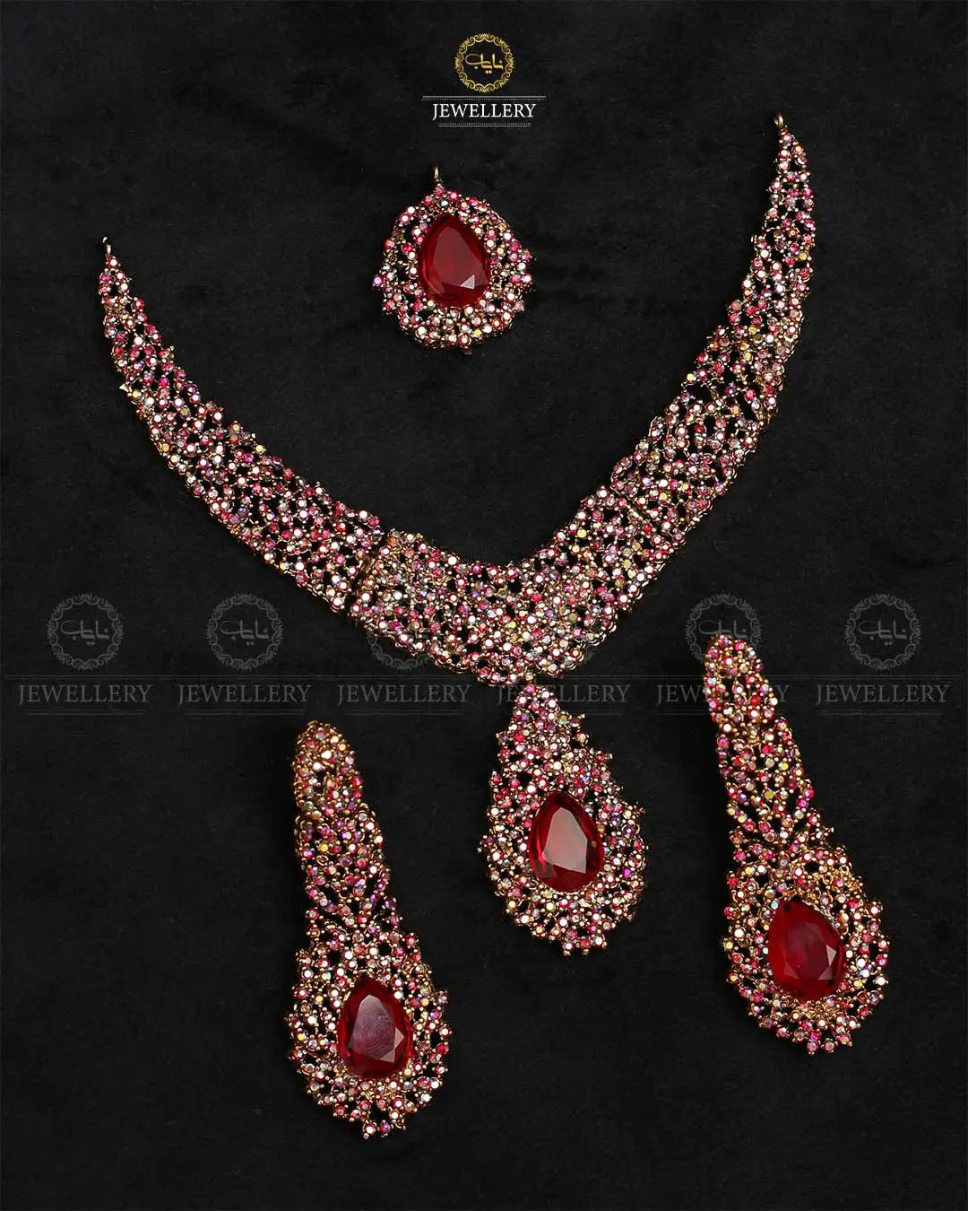 Turkish Stones Necklace set with Tika -2024 Nayab Jewellery