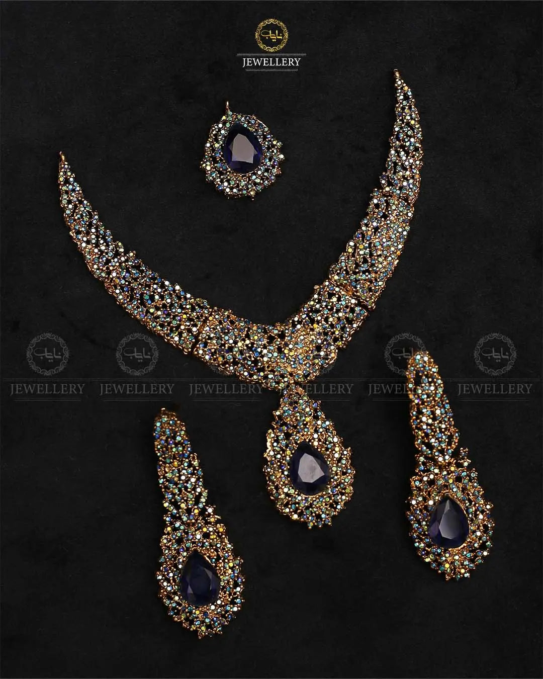 Turkish Stones Necklace set with Tika -2024 Nayab Jewellery