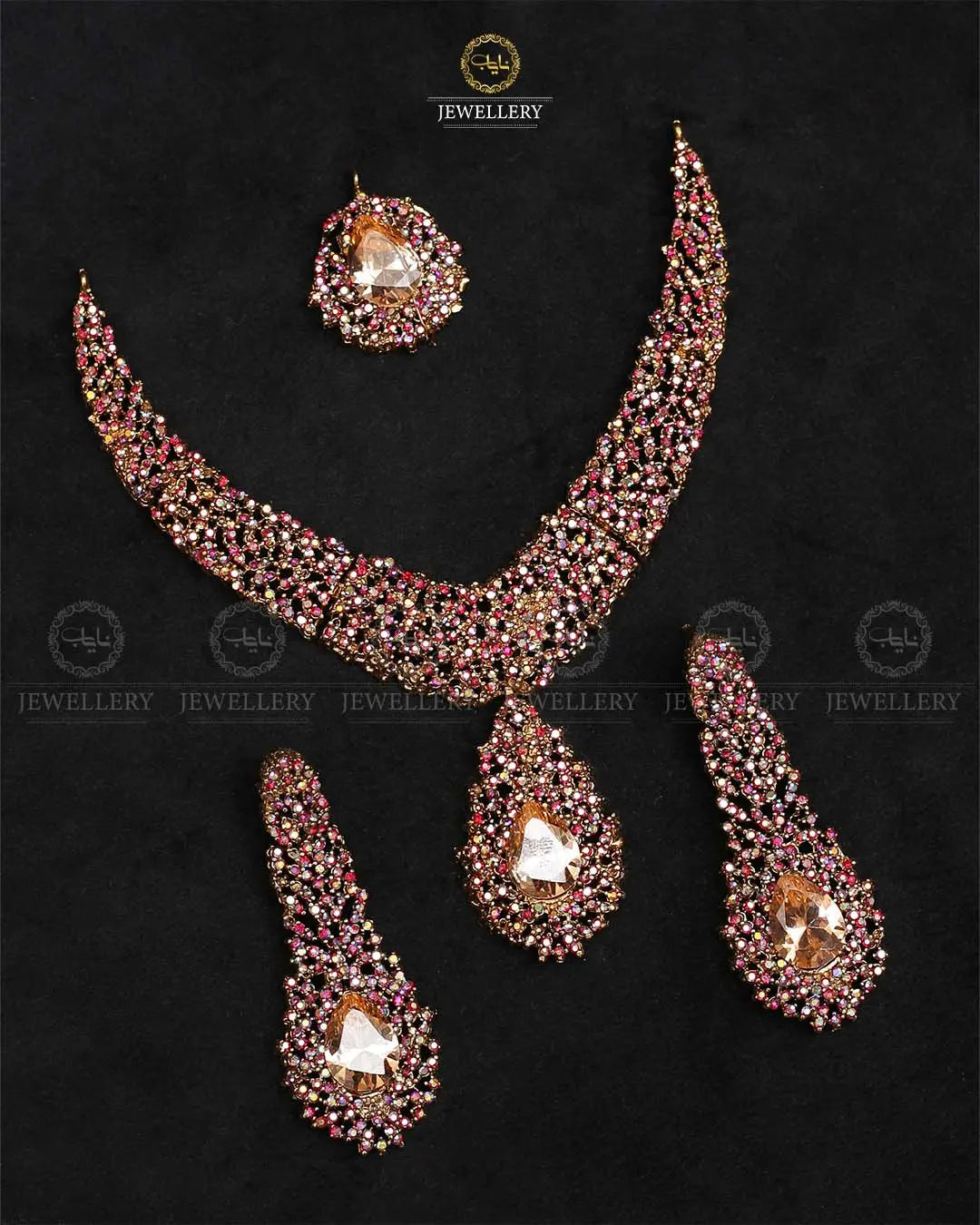 Turkish Stones Necklace set with Tika -2024 Nayab Jewellery