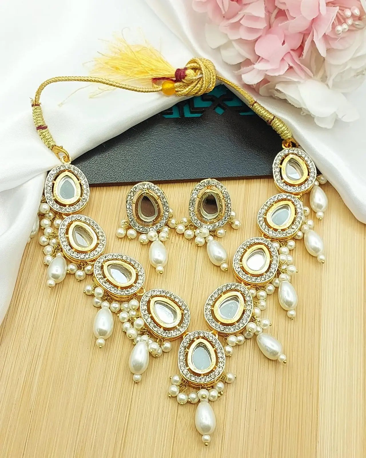 Turkish Uncut kundan Necklace set-2187 Nayab Jewellery