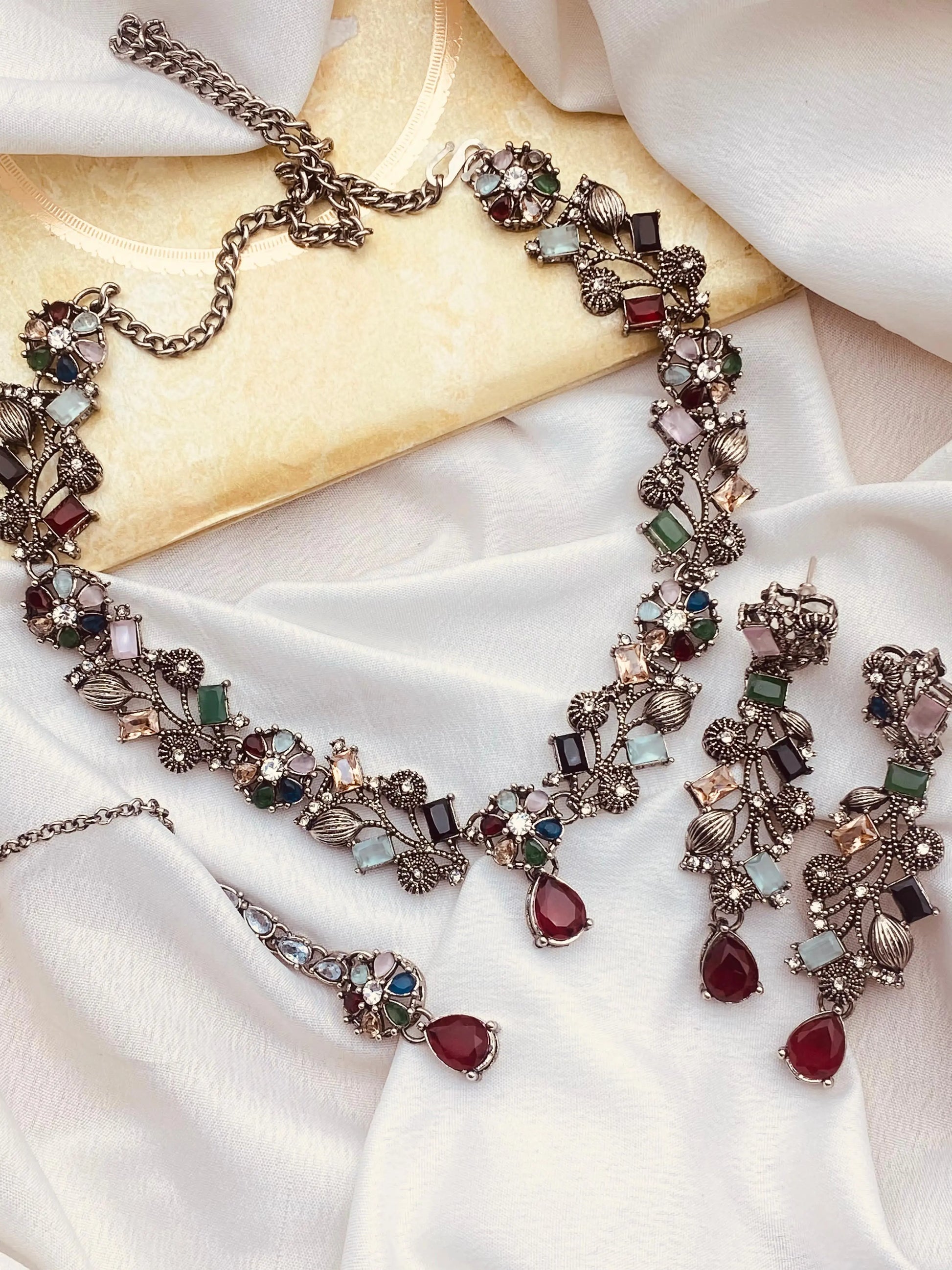Turkish Victorian Polish Necklace Set NJ-1528-V Nayab Jewellery