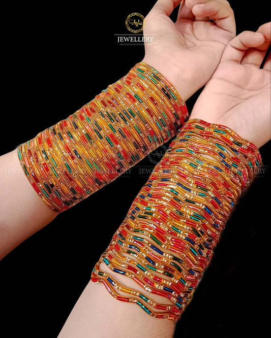 Zig Zag Resin Coating 36 pcs Bangles set-2754 Nayab Jewellery