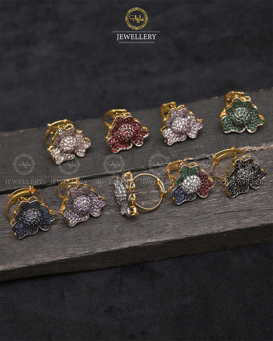 Jarao 3D Flower adjustable Ring-2423