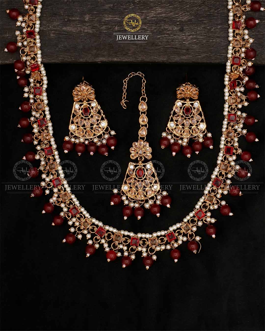 Zirconia Long Mala set-2535 Nayab Jewellery