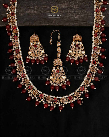 Zirconia Long Mala set-2535 Nayab Jewellery