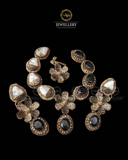 Doublet Stones Mother pearl Necklace set N-1032