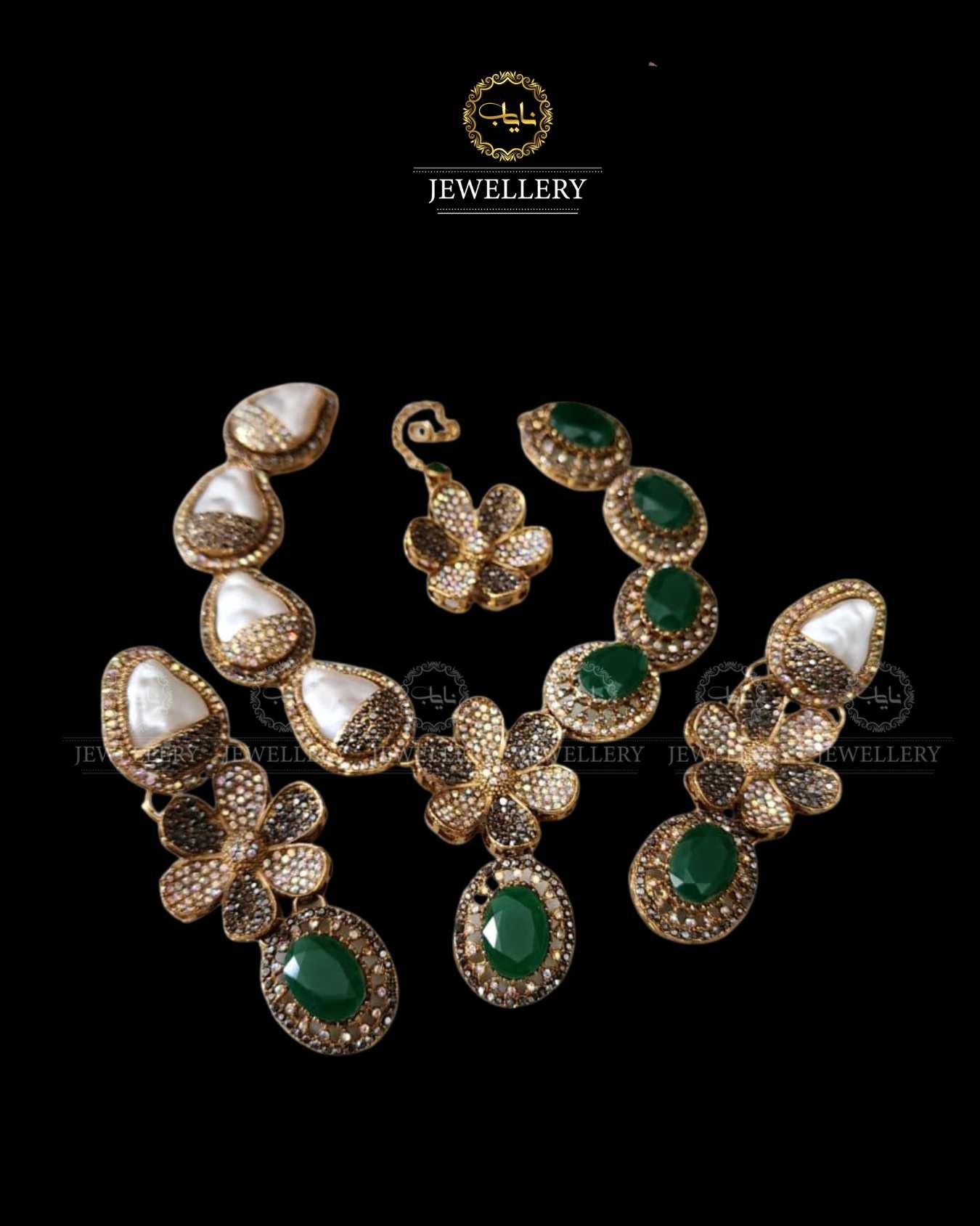 Doublet Stones Mother pearl Necklace set N-1032