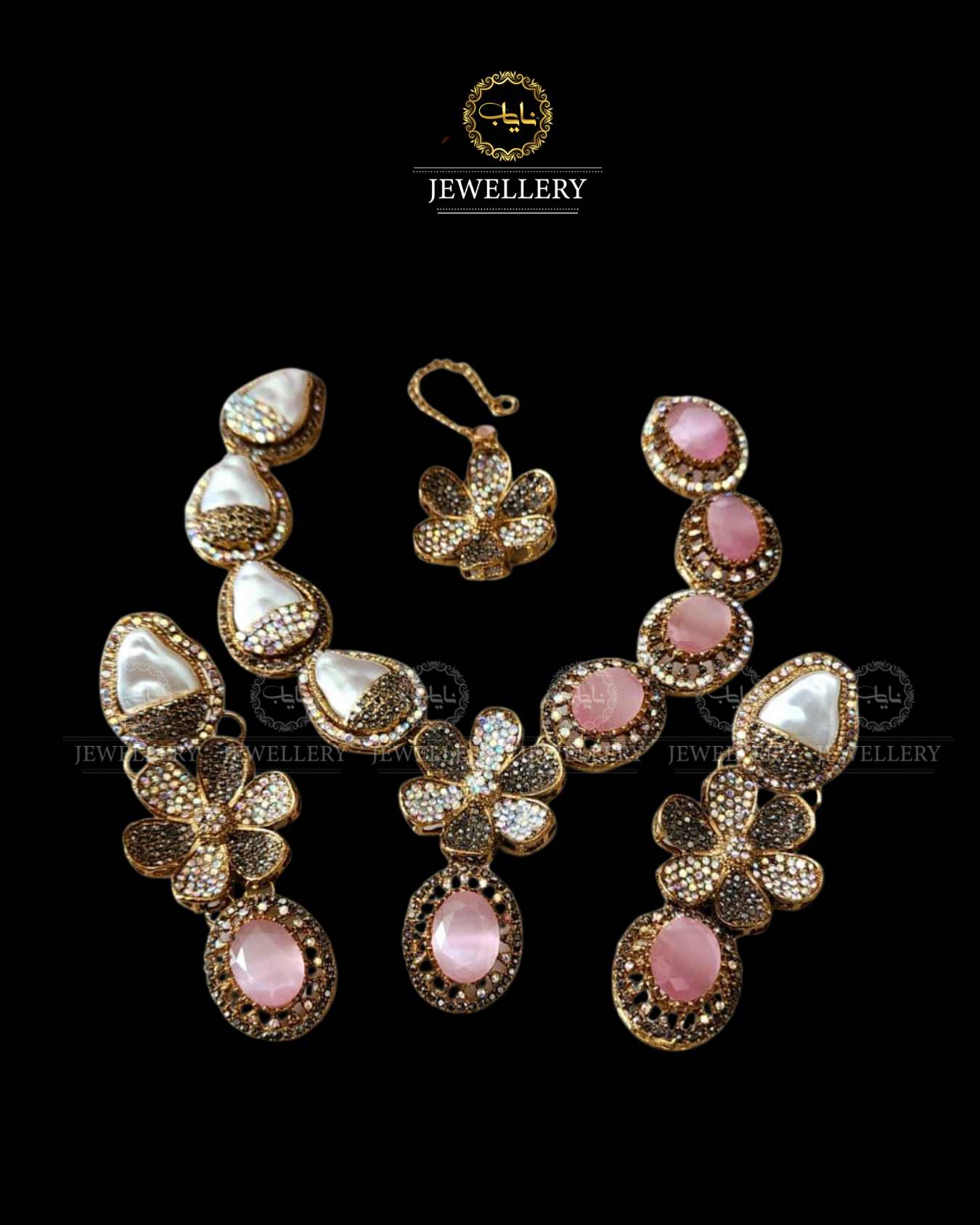 Doublet Stones Mother pearl Necklace set N-1032