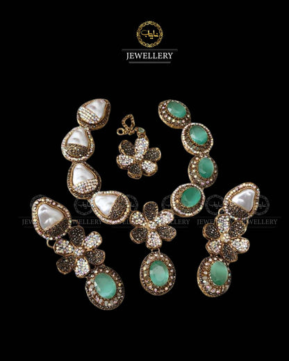 Doublet Stones Mother pearl Necklace set N-1032