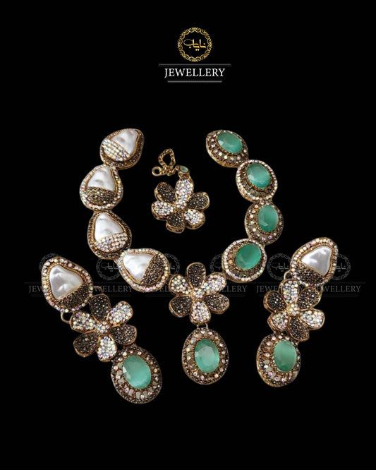 Doublet Stones Mother pearl Necklace set N-1032