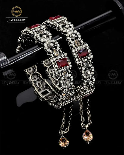 Victorian Polish Openable Bangles NJ-1814 Nayab Jewellery