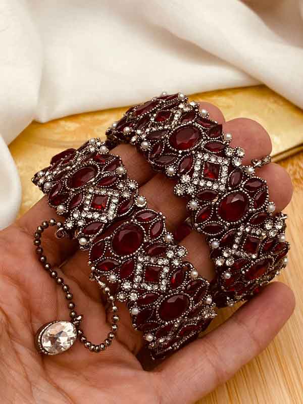 Victorian Polish Openable Bangles (Pair) NJ-1564-V Nayab Jewellery