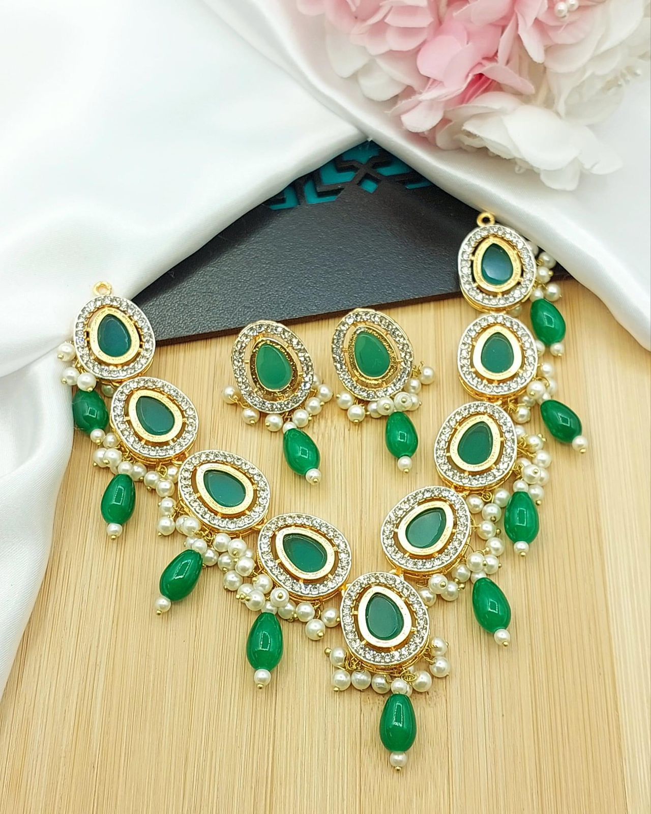 Turkish Uncut kundan Necklace set-2187