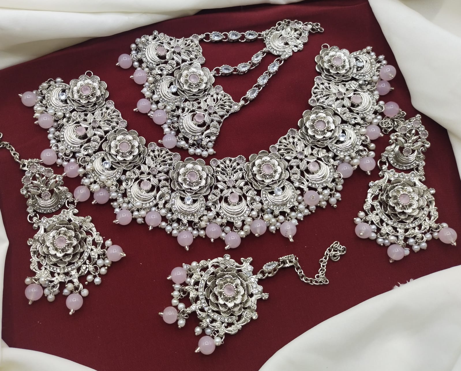 Rajwadi 5 pcs Bridal set-2249-Silver