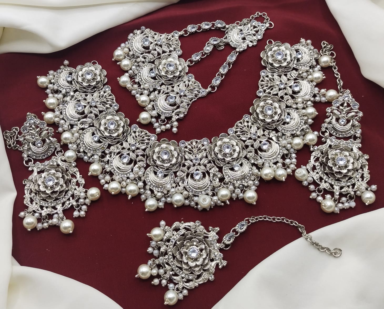 Rajwadi 5 pcs Bridal set-2249-Silver