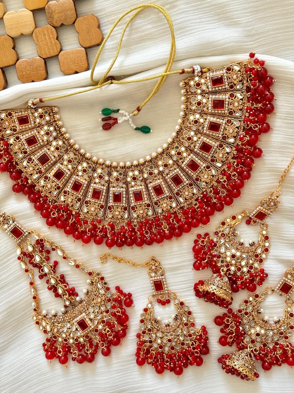 Egyptian Stones with Kundan Bridal Necklace set -2405