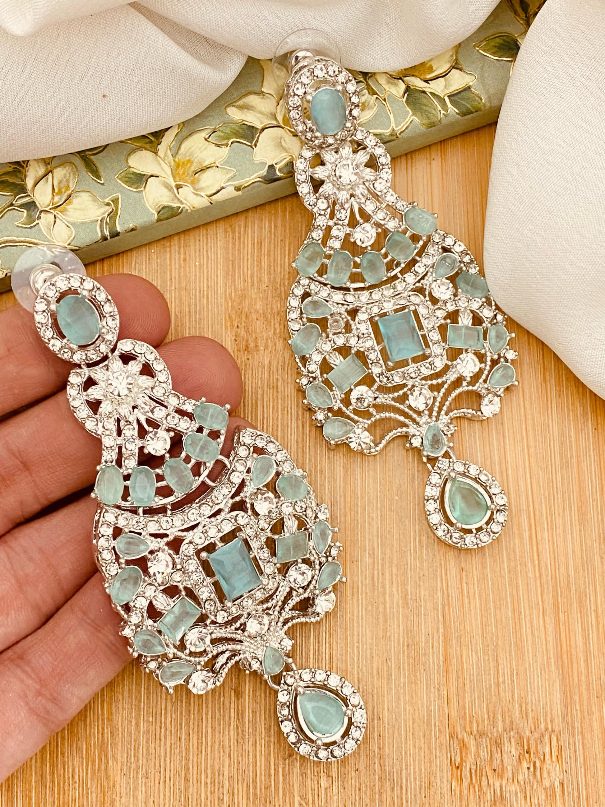 Turkish Earrings-2448-Silver (Copy) Nayab Jewellery