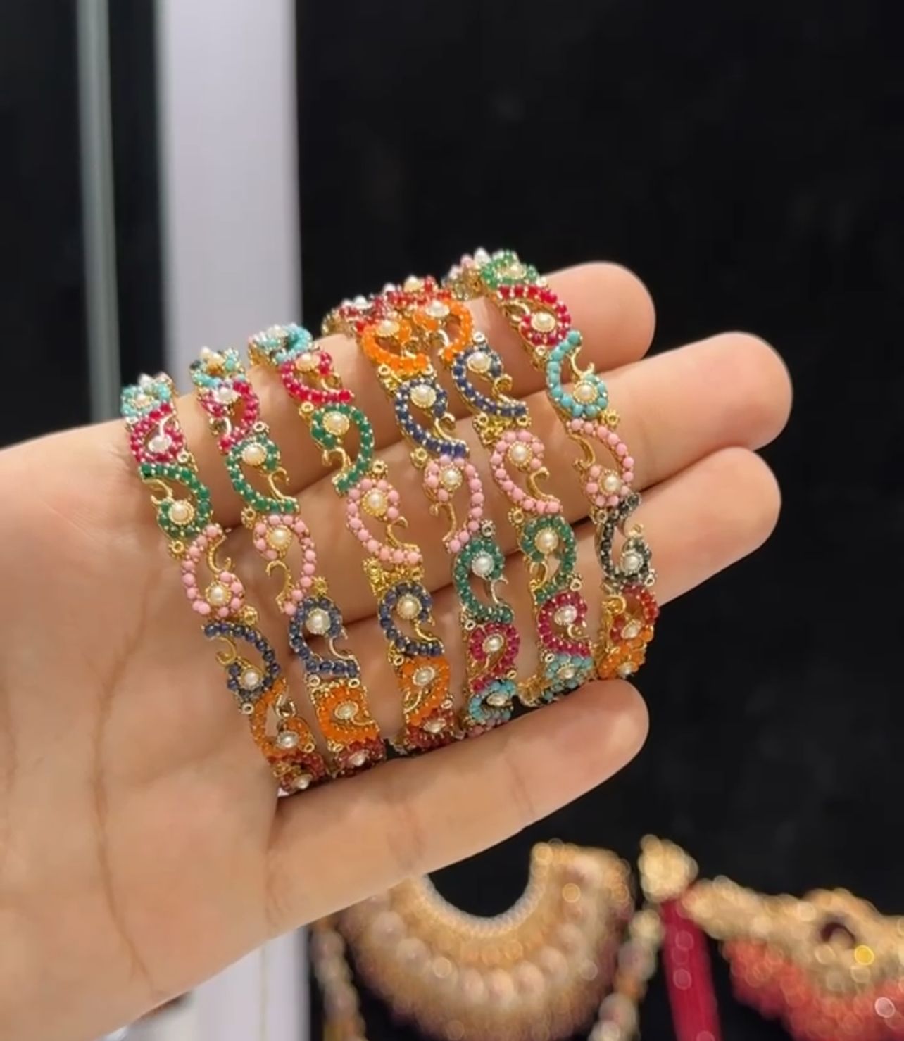Traditional Noratan 6 pcs bangles set-2457 Nayab Jewellery